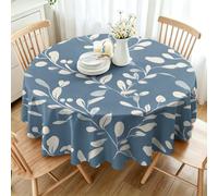 CCZM Feuille Nappe Impermeable Ronde 150 cm Diametre Botanique, Nappe de Table Classique Neutre en Tissu Polyester, Décoration Nappe Lavable et Anti-Tache, S-170