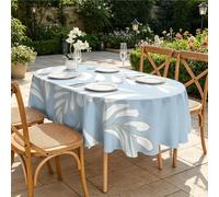 CCZM Feuille Nappe Motif Botanique, Nappe Ovale 180x240 cm Anti Tache et Imperméable, Linge de Table en Polyester Lavable, Feuillage Bohème Décoration - S-153