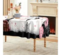 CCZM Halloween Nappe Ovale 180x240 cm Imperméable avec Motif Fantôme | Chapeau de Sorcière Nappe de Table en Polyester Anti-tache, Nappe Décorative Chat pour Salle à Manger Cuisine Jardin