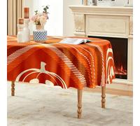 CCZM Halloween Nappe Ovale 180x240 cm Imperméable avec Motif Motif Tartan | Citrouille Nappe de Table en Polyester Lavable et Anti-tache, Nappe Décorative Automne pour Salle à Manger Cuisine Jardin