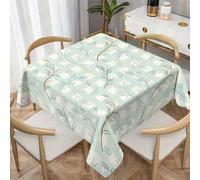 CCZM Liane en Lignes Nappe Carrée 100x100 cm Botanique, Nappe de Table Motif Cottage en Polyester, Nappe en Tissu Imperméable et Anti-Tache, pour Cuisine, Salle à Manger, Jardin - S-161
