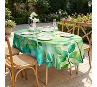 CCZM Nature Aquarelle Nappe Motif Branche d'arbre, Nappe Ovale 180x240 cm Anti Tache et Imperméable, Linge de Table en Polyester Lavable, Botanique Décoration - S-193