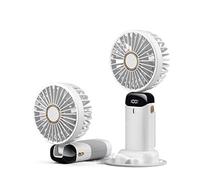 CCZRD 2pc Usb ventilateur de poche Mini Portable étudiant petit FFan affichage numérique pliant parfum Rechargeable électrique bureau Refroidissement Rapide Efficace Restez L'aise