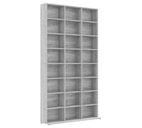 CD-kast : Structure en bois massif, couleur gris moderne. Bibliothèque, meuble multimédia, organisateur, modèle vertical