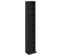 CD Regal en bois imitation chêne noir, dimensions 33 x 23,5 x 175 cm