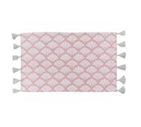 CDaffaires Tapis rectangle+pompons 50 x 80 cm coton imprime argent artchic Rose