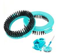 CDDCWZ 2 têtes de Brosse de Rechange pour Balai à Franges Rotatif | Compatible avec le balai à franges Leifheit Clean Twist Disc Mop Ergo, brosse de nettoyage ronde à poils durs de Ø 15,8 cm