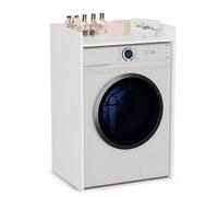 CDF Armoire de Machine à Laver et sèche-Linge Meuble Haut de Salle de Bain Etagère pour Machine Laver Moderne Meuble pour Salle de Bain Cuisine Buanderie Blanc 50x64x97,5 cm