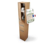CDF Armoire de Salle de Bain Chêne Artisan 30x30x170 cm Colonne Haute