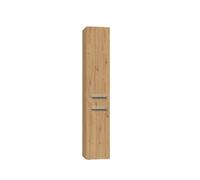 CDF Armoire de Salle de Bain Haute et étroite avec Panier à Linge, larg.: 31 cm Meuble de Rangement Adapté aux Petits Espaces, WC Couloir Chêne Artisan, 30x31x174 cm Résistant à l’Humidité