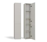 CDF Armoire de Salle de Bain Haute et étroite sans Panier à Linge, larg.: 31 cm Meuble de Rangement Adapté aux Petits Espaces, WC Couloir Cachemire (Beige), 30x31x174 cm Résistant à l’Humidité