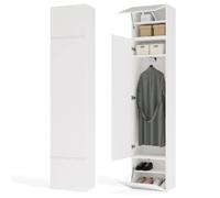 CDF Armoire Entrée Couloir Penderie Tringle Étagère Haute Blanche Modulaire