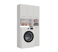 CDF Armoire Haute SDB Machine à Laver avec Rangement 96x180x30 cm Blanc