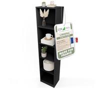 CDF Bibliothèque Colonne Ouverte à Cases - Noir 40 cm | Meuble de rangement, compartiments pour livres et dossiers, utilisation bureau salon chambre, format vertical décoration