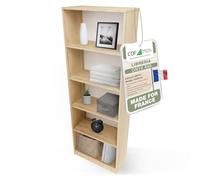 CDF Bibliothèque Colonne Ouverte à Cases Rangement - Chêne Artisan 60 cm | Compartiments pour livres et dossiers, usage au bureau salon chambre, format vertical pour décoration intérieure