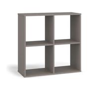 CDF Bibliothèque Étagère à 4 Compartiments Cube de Rangement Diviseur de Pièce Meuble pour Salon Bureau Chambre d'enfant 74 x 75 x 30 cm - Argile (Gris)