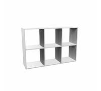 CDF Bibliothèque Étagère à 6 Compartiments Meuble de Rangement Cube Buffet Bas pour Livres Jouets Salon Bureau Chambre 110 x 75 x 30 cm - Blanc
