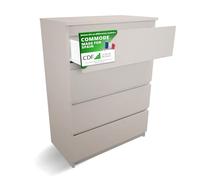 CDF Commode 4 Tiroirs Commode Chambre Cachemire Meuble Armoire de Rangement Spacieux pour Salon Bureau Spacieuse et Design Moderne Facile à Installer 40x70x97 cm Meuble à Vêtements