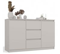 CDF Commode Basse 2 Portes et 3 Tiroirs Buffet Enfilade Meuble de Rangement Salon Chambre Bureau 120 x 40 x 75 cm - Cachemire