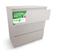 CDF Commode de Rangement 3 Tiroirs Cachemire pour Chambre 40x70x75 cm | Vêtements et linge, usage au salon ou au bureau, installation facile, design moderne, armoire basse, usage quotidien