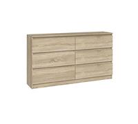 CDF Commode Malwa M6 140 | Couleur : Chêne Sonoma | Armoire pour Documents, Petits Objets | Idéal pour Salon, Chambre à Coucher, Chambre d'enfant, et Bureau | 6 tiroirs spacieux