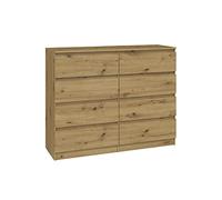 CDF Commode Malwa M8 120 | Couleur : Chêne Artisan | Armoire pour Documents, Petits Objets | Idéal pour Le Salon, la Chambre à Coucher, la Chambre des Enfants