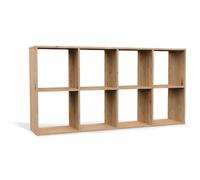 CDF Grande Bibliothèque Étagère à 8 Compartiments Buffet Bas Diviseur de Pièce Meuble de Rangement pour Salon Bureau 147 x 75 x 30 cm - Chêne Artisan