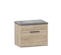 CDF Meuble à Chaussures avec Assise Coussin Chêne Sonoma pour Entrée Hall | Stockage de Souliers, Couloir, Bureau, Style Moderne, Organisation du Quotidien, Aménagement de la Maison