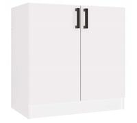 CDF Meuble Bas de Cuisine 2 Portes Blanc avec une Étagère 80x45,5x82 cm | Rangement pour ustensiles, organisation des accessoires, usage domestique quotidien, solution pour la maison