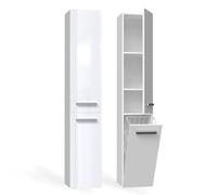 CDF Meuble de Salle de Bain Colonne Haute Étroite Blanc WC 30x31x174 cm