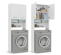 CDF Meuble Machine à Laver Blanc 30x64x180 cm - Armoire de Buanderie Haute