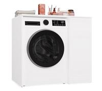 CDF Meuble Machine à Laver et Sèche-Linge avec Porte Blanc 64x95x89 cm | Étagère Supérieure, Salle de Bain, Cuisine ou Buanderie, Rangement Vertical, Style Moderne, Usage Domestique