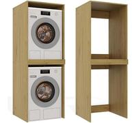 CDF Meuble Machine à Laver et Sèche-Linge Double Chêne Artisan 64x64x180 cm