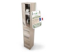 CDF Meuble Salle de Bain Colonne Salle de Bain larg. 30 cm Armoire de Rangement Colonne Haute Meuble Etroit avec Étagères - Toilette Petits Espaces Chêne Sonoma 30x30x170 cm Montage Facile