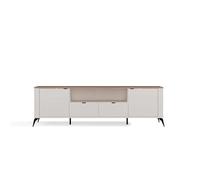 CDF Meuble TV Cordoba 2D2S Cachemire Chêne Castello 186 cm - Meuble TV avec 2 Portes 2 Tiroirs - Banc TV Moderne avec Étagère et Pieds Métal