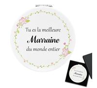 CDIXlmuz Idee Cadeau Marraine Noel Cadeau Marraine Miroir De Poche Cadeau Marraine Anniversaire Cadeau pour Marraine Un Cadeau pour Ma Marraine Cadeau Demande Marraine Cadeau Fete des Meres