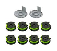 CDIYTOOL Bobine de remplacement pour coupe-bordures, 6,1 m 0,079" Bobines pour coupe-bordures compatibles avec Ryobi RAC143 Coupe-bordures RLT36B33 & RY36LT33A-0 (8 bobines + 2 capuchons)