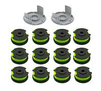 CDIYTOOL Bobine de remplacement pour coupe-bordures, 6,1 m 0,2 cm Compatible avec les débroussailleuses Ryobi RAC143 RLT36B33 & RY36LT33A-0 (12 bobines + 2 capuchons)