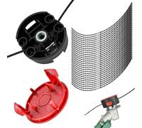 CDIYTOOL Bosch F016800431, ligne de remplacement pour débroussailleuse Bosch AFS 23-37, ligne coupe-bordures 37 cm x 3,5 mm avec couvercle de bobine F016F04841, tête de coupe F016F04839 (32 pièces)