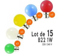 Ce lot est composé de 15 ampoules led B22 de décoration. Ces ampoules led B22 seront parfaites pour réaliser de super guirlandes