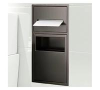 Ce Meuble Mural StoSpaceSaving en Acier Inoxydable, idéal pour la Salle de Bain et la Cuisine, est doté d'un Porte-Papier Toilette intégré et d'accessoires.