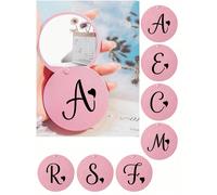 Ce miroir de maquillage mini pratique coulissant est imprimé de lettres noires en forme de cœur de A à Z. C'est un miroir de maquillage mignon, un mini miroir de maquillage portable et un mini miroir 