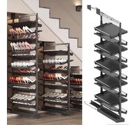 Ce Range-Chaussures Coulissant et réglable, doté de 11 Niveaux d'étagère Verticale, est idéal pour Les placards et Les Petites Chambres grâce à sa Conception en métal Peu encombrante.