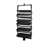 Ce Range-Chaussures Rotatif et Coulissant, doté d'une étagère de Rangement Multi-Niveaux en Alliage d'aluminium et d'une Hauteur réglable sur 8 Niveaux, Permet d'organiser Vos Chaussures.