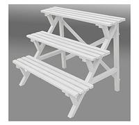 Ce Support à Plantes en Bois, composé d'une échelle à 3 Niveaux, Convient à Une Utilisation intérieure et extérieure. Imperméable, il Offre Un Espace de présentation Multi-Niveaux pour Vos p