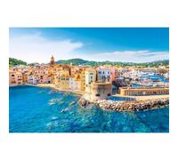 Ceanothe Tableau sur toile bord de mer à Saint-Tropez 65x97 cm | Tableau sur toile bord de mer à Saint-Tropez 65x97 cm Décoration Murale Art Imprimée en HD Idéal pour Salon Chambre Bureau -