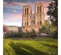 Ceanothe Tableau sur toile cathédrale Notre Dame de Paris 65x65 cm Décoration Murale Art Décoratif Muraux Peinture Imprimée en HD Salon Chambre Bureau Bois de Forêt FSC Fabriqué en France