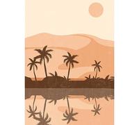 Ceanothe Tableau sur toile illustration désert 45x65 cm | Tableau sur toile illustration désert 45x65 cm Décoration Murale Art Imprimée en HD Idéal pour Salon Chambre Bureau - Bois