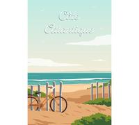 Ceanothe Tableau sur toile illustration plage côte Atlantique 30x45 cm Décoration Murale Art Décoratif Muraux Peinture Imprimée en HD Salon Chambre Bureau Bois de Forêt FSC Fabriqué en France