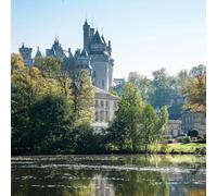 Ceanothe Tableau sur toile lac du château de Pierrefonds 65x65 cm | Tableau sur toile lac du château de Pierrefonds 65x65 cm Décoration Murale Art Imprimée en HD Idéal pour Salon Chambre Bureau